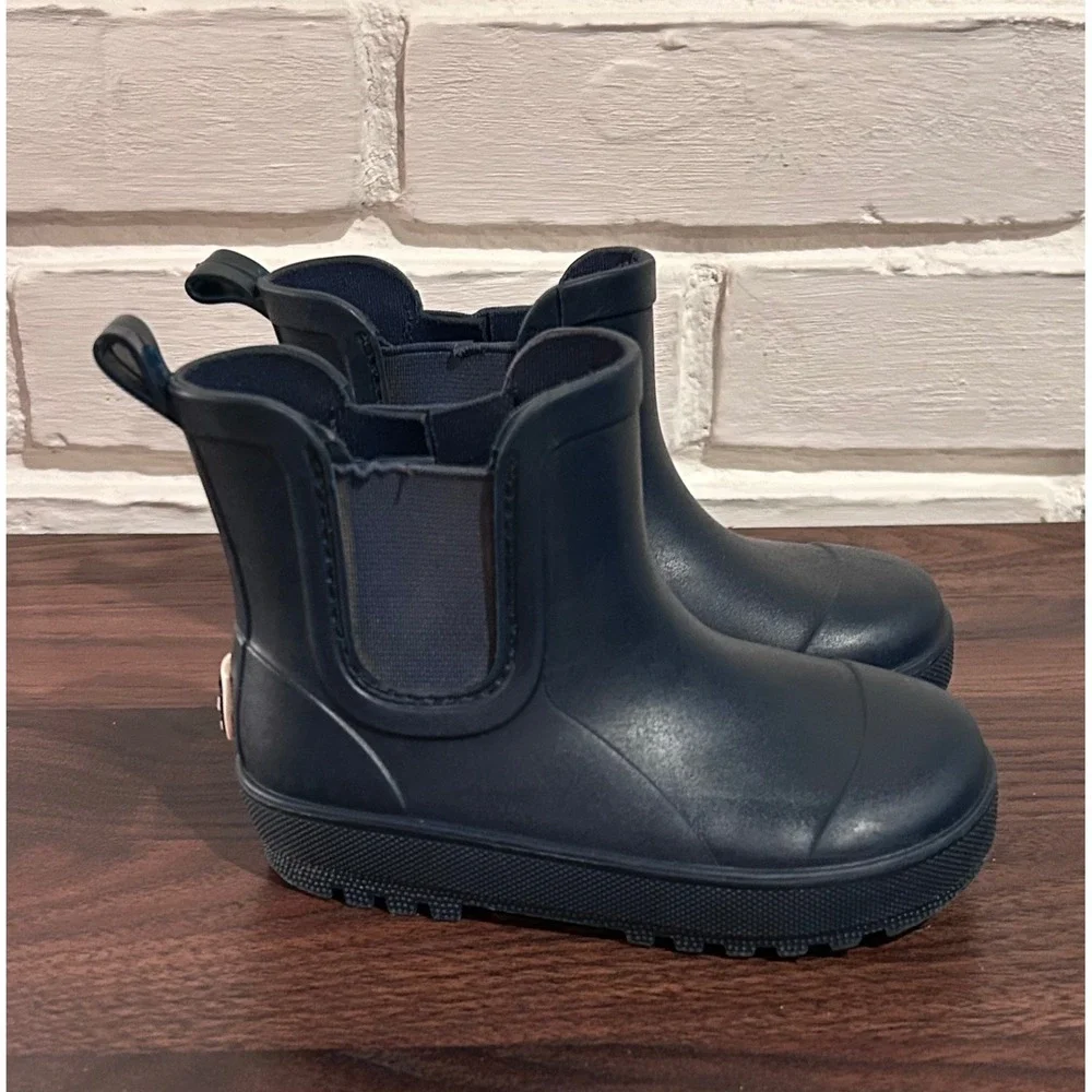 Bearpaw Kids Navy Blue Rubber Chelsea Rain Boot Size 9 Waterproof Pull On Puddle